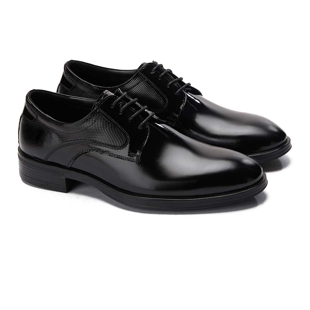 Glossy leather Derby shoes - Black1