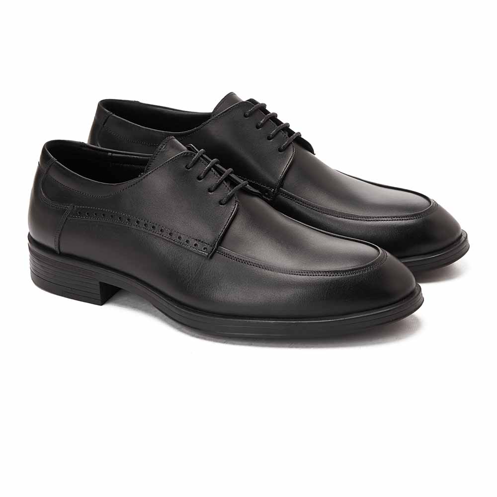 Genuine leather men casual shoe - Black