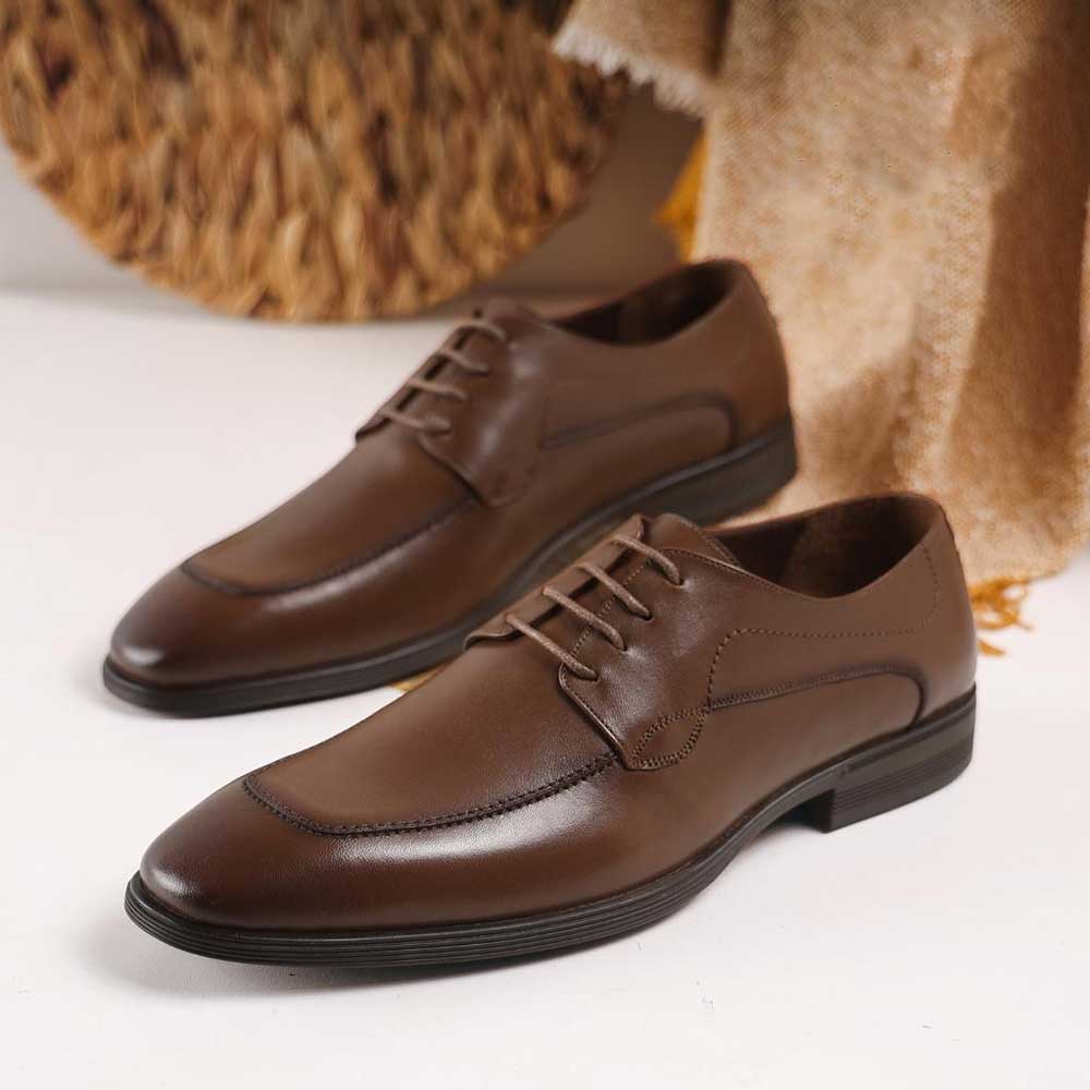Men leather classic shoes - Havana3