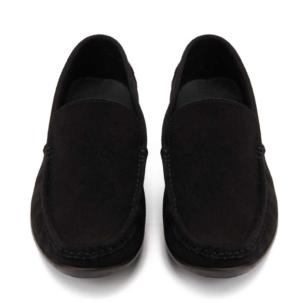 Men summer suede moccasin - Black2