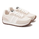 Women's casual lace-up trainers - Beige1