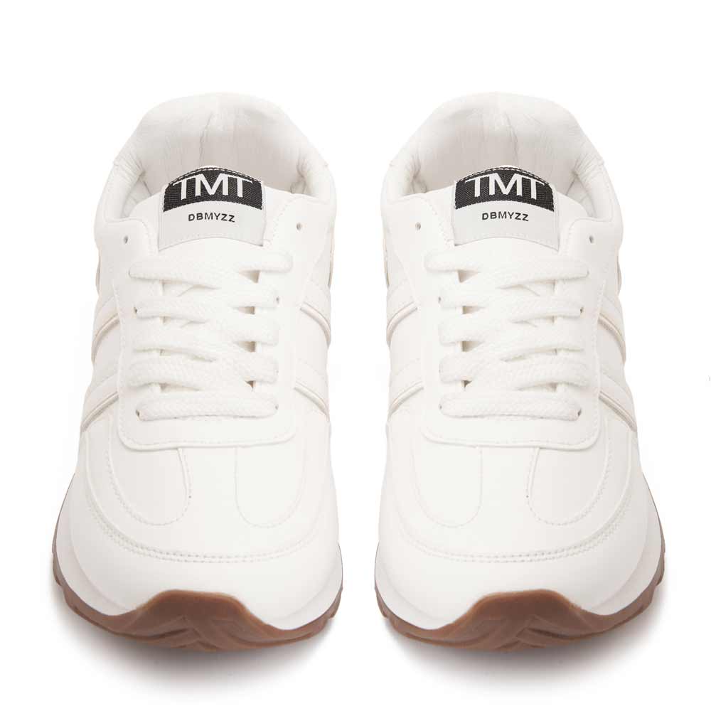 Women's casual lace-up trainers - White2