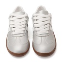 Women trendy leather sneaker - Silver2