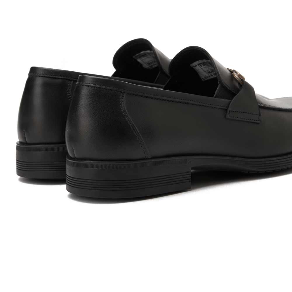 Men leather slip on loafer shoes - Black1