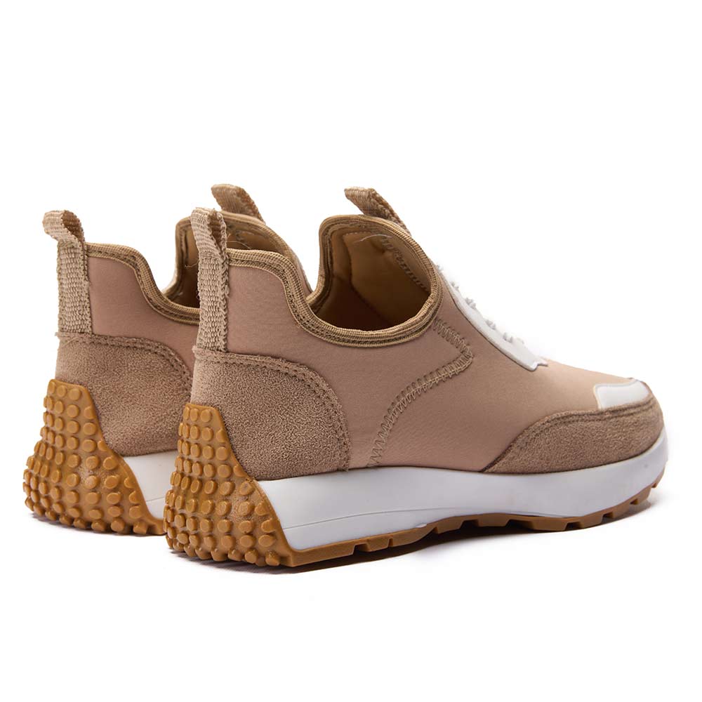 Fashion women sneakers with white details - Beige