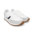 Fashion women trainer with black details - White