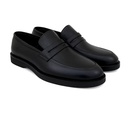 Men's leather slip on moccasin - Black