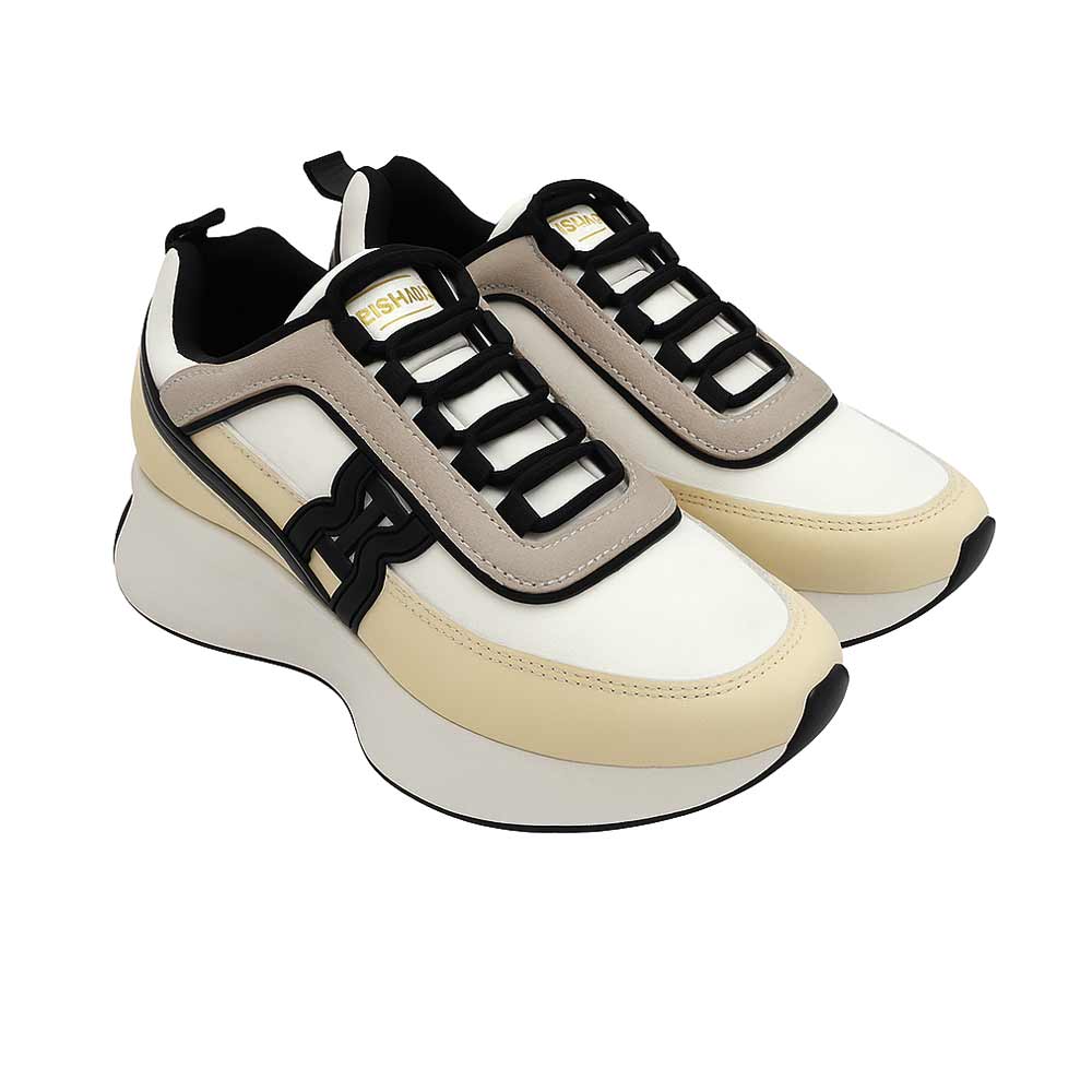 Women trendy trainers - White*Beige