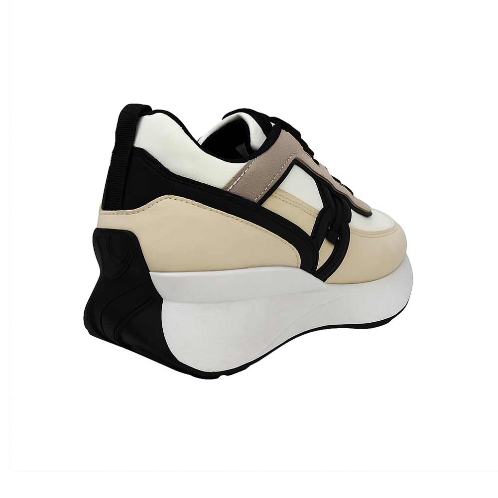 Women trendy trainers - White*Beige1