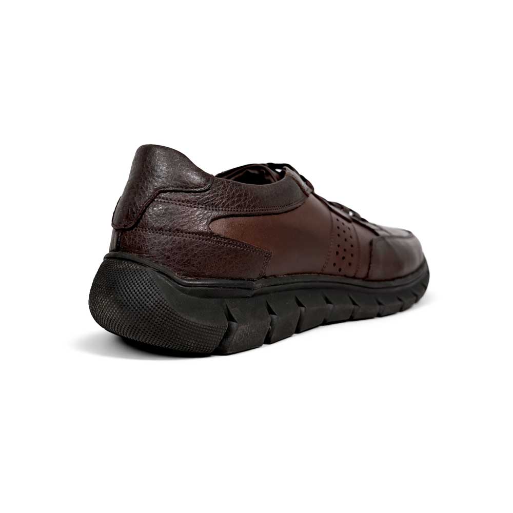 Men geniune leather trainers - Brown1