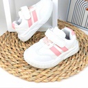 Kids sneakers with pink lines - White2