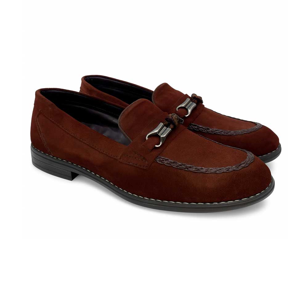 Chamois stylish loafers for men - Maroon