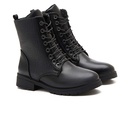 Women printed leather boot - Black