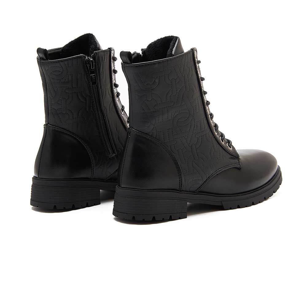 Women printed leather boot - Black1
