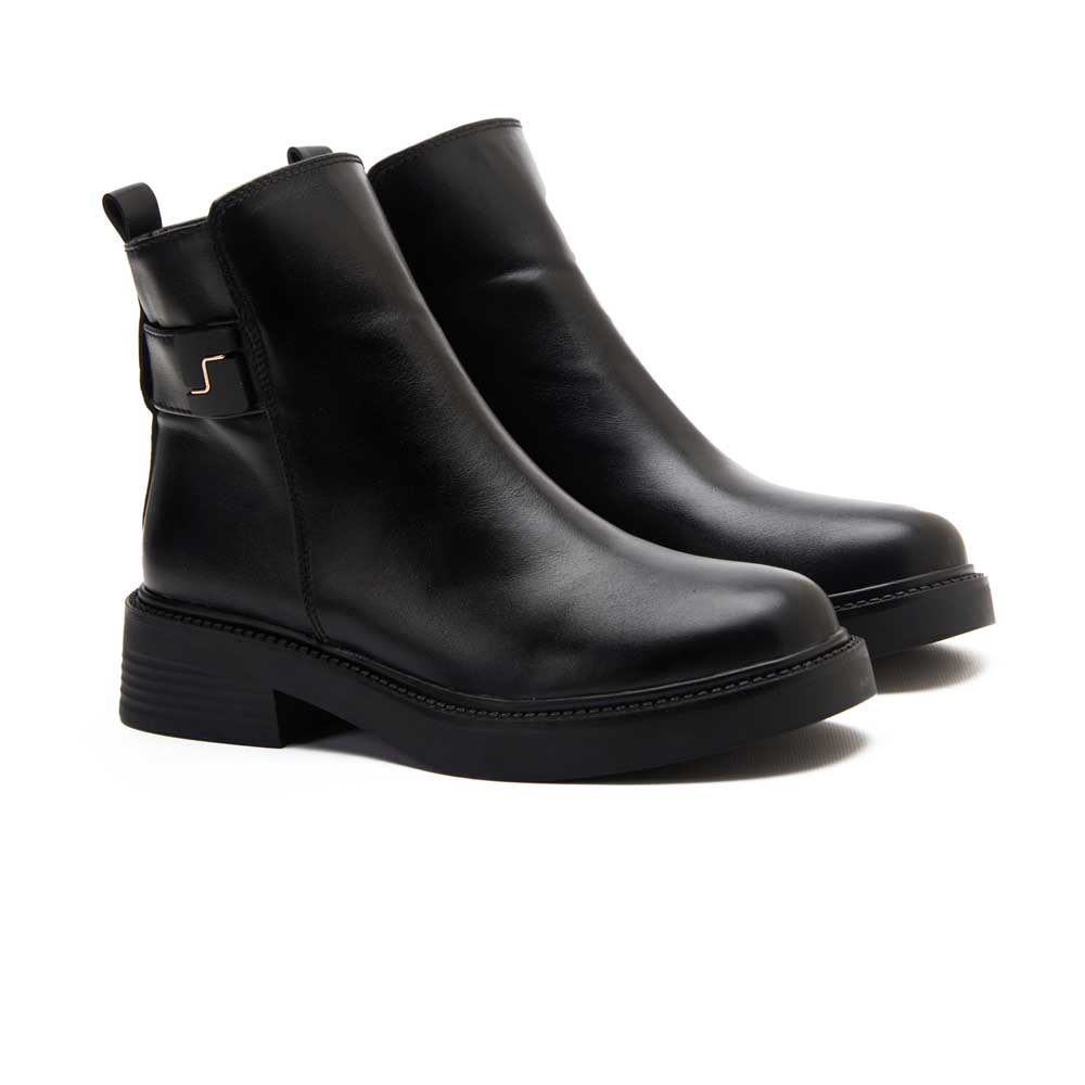 Women leather boot - Black