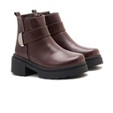 women zipper fashion boots - Brown