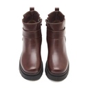 women zipper fashion boots - Brown2