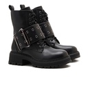 Women fashion lace-up boot - Black