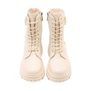 Women leather lace-up boot - Beige2