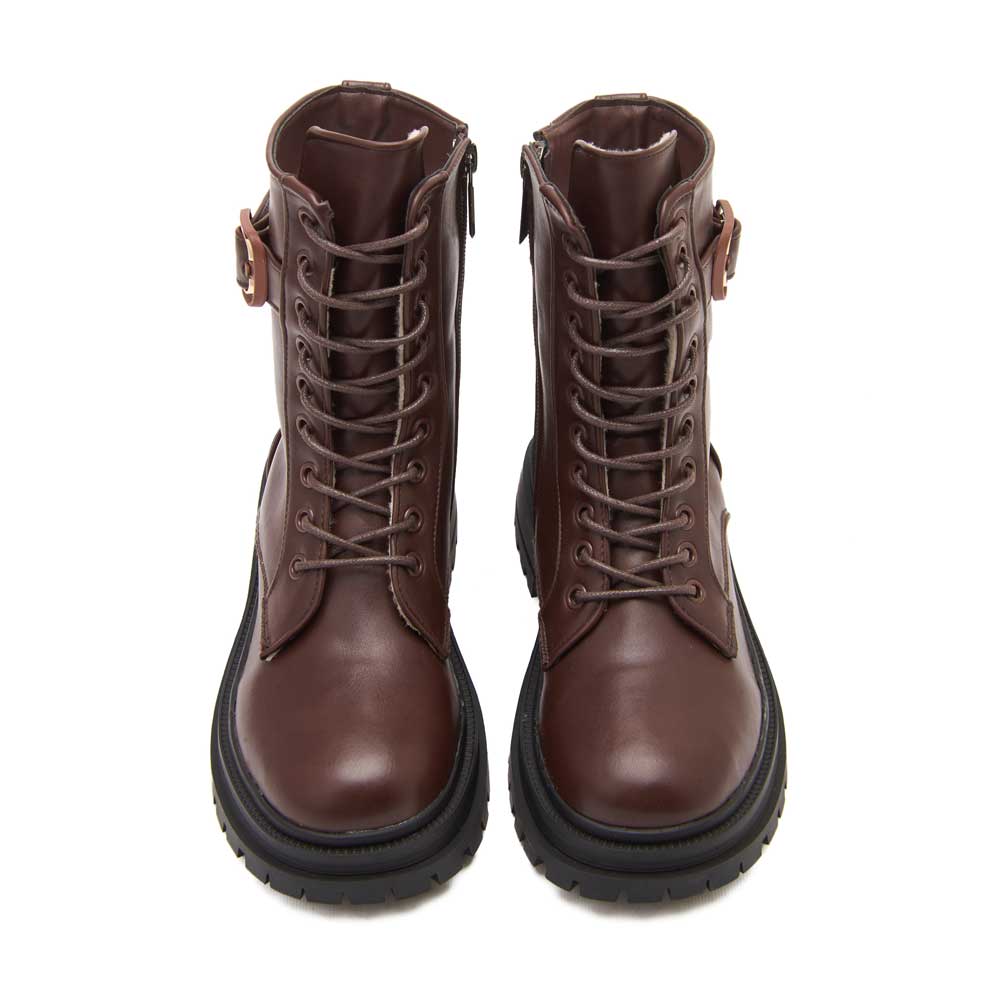 Women leather lace-up boot - Brown2