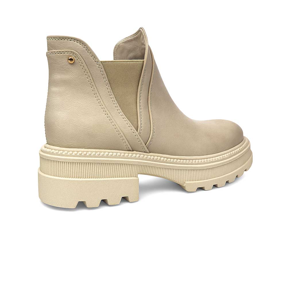 Women's leather chelsea boot - Beige1
