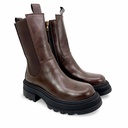 Women high-neck leather boot - Brown3