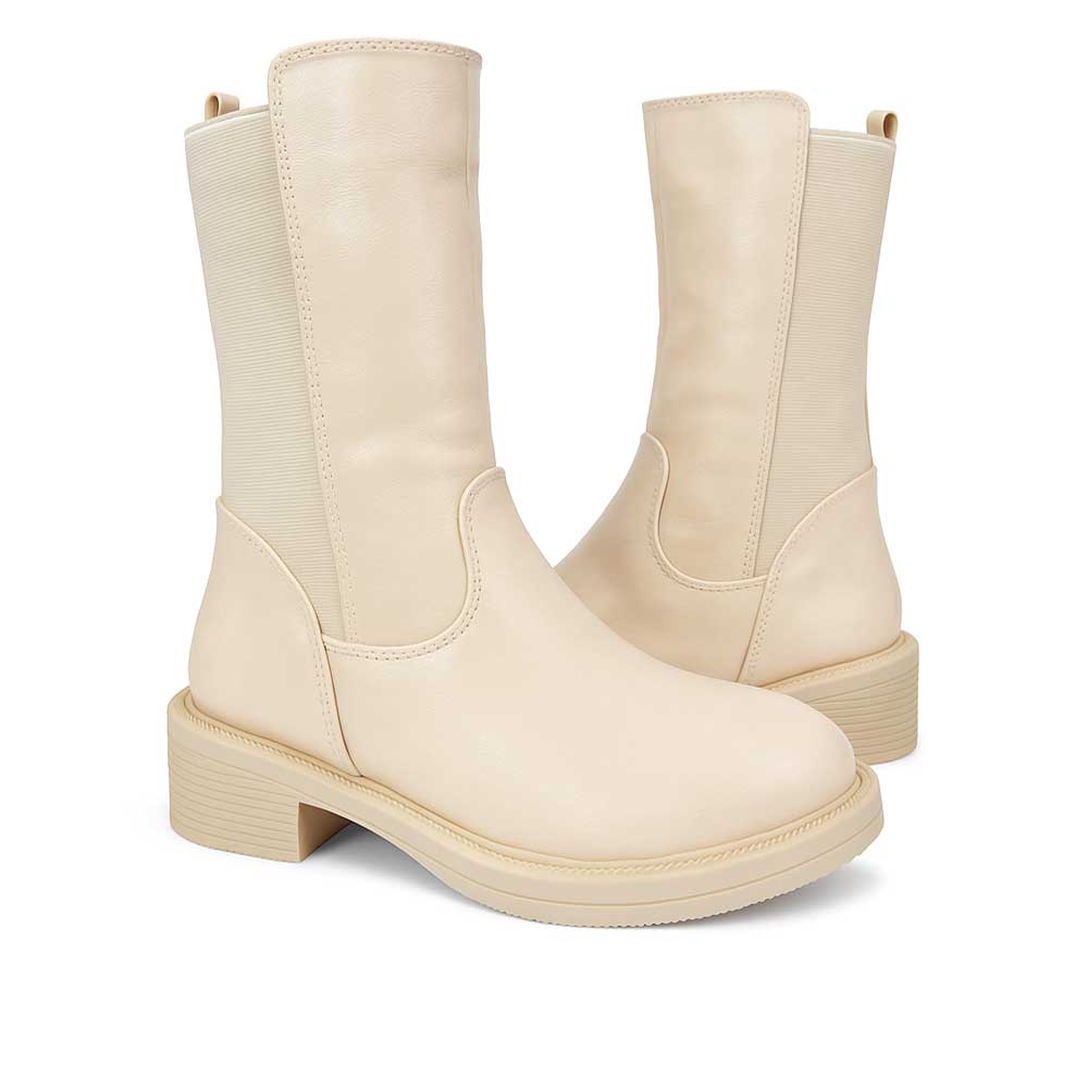 Women's leather half boot - Beige2