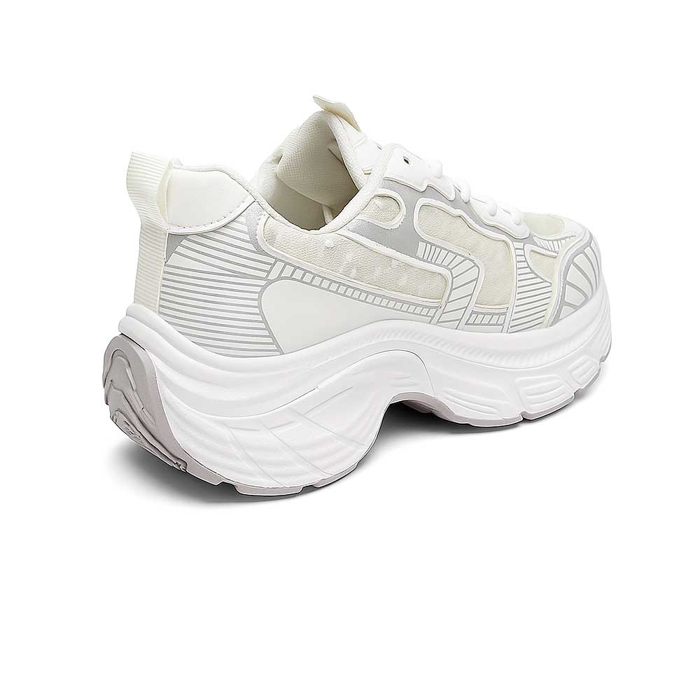 Women's Sequined Sneakers - White1