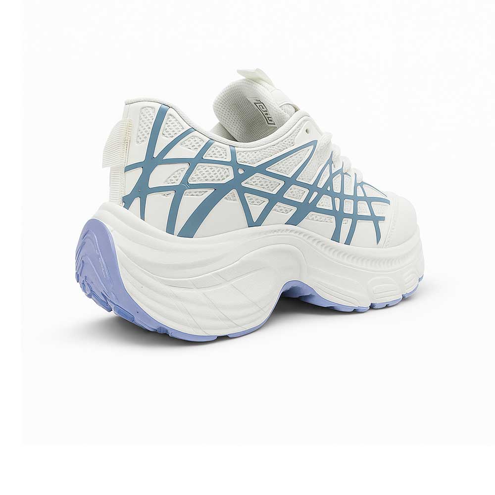 Women's Sneakers with blue lines - White1
