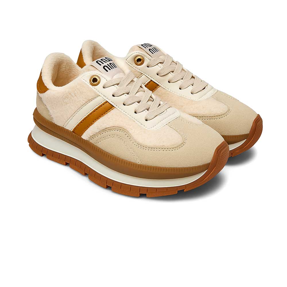 Women's Fashionable Sneakers - Beige