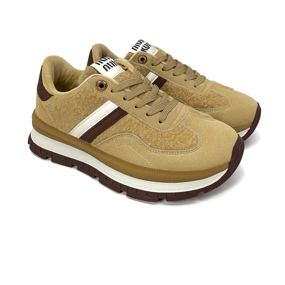 Women's Fashionable Sneakers - Khaki