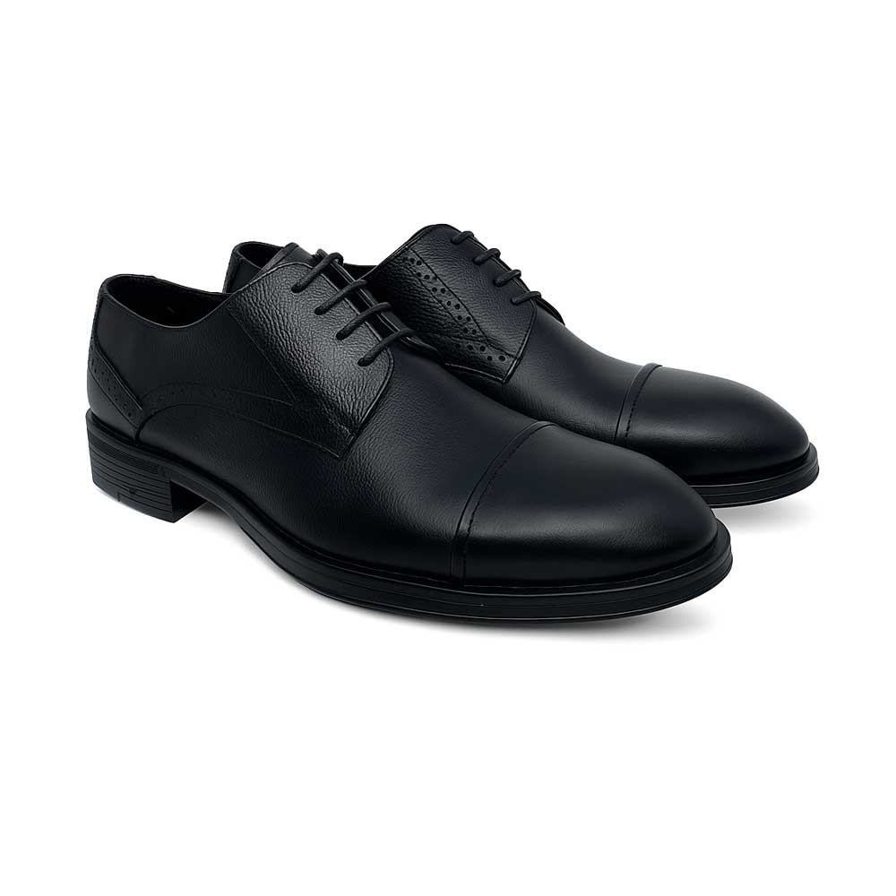 Men's Derby Leather Shoes - Black