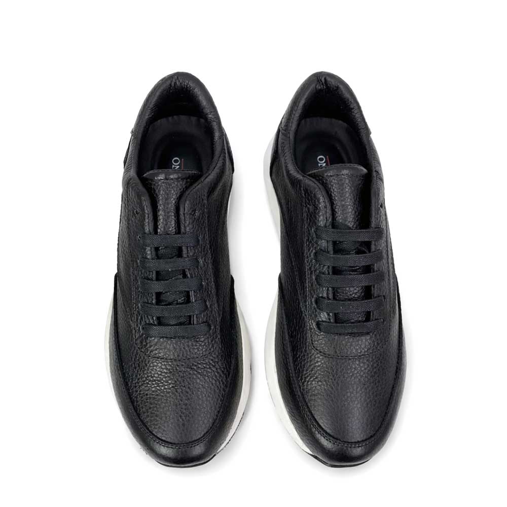 Men's Genuine Leather Sneakers - Black