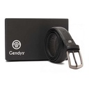 حزام جلد كاجوال منقوش رجالي - أسود