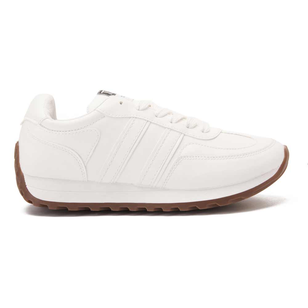 Women's casual lace-up trainers - White