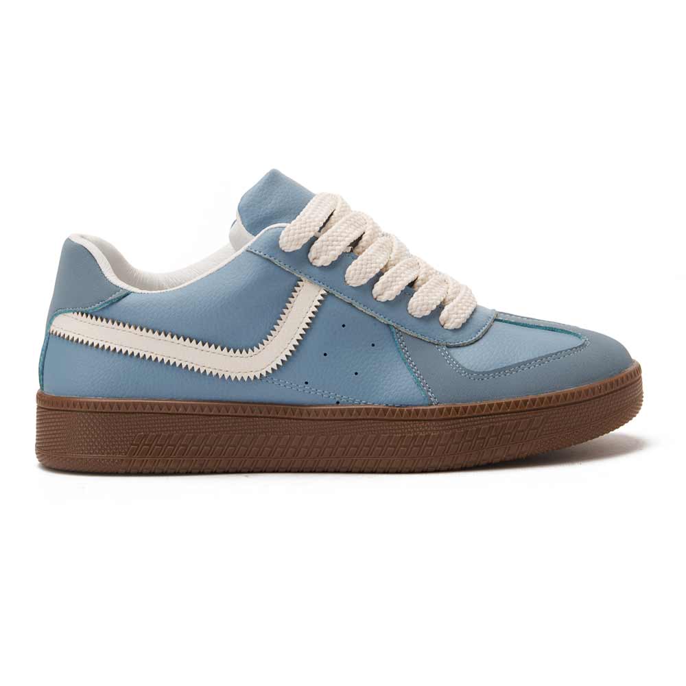 Women's fashion sneakers with white details - Blue
