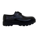 Men shiny leather trendy shoes - Black