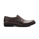 Leather slip on shoes with eva sole - Brown