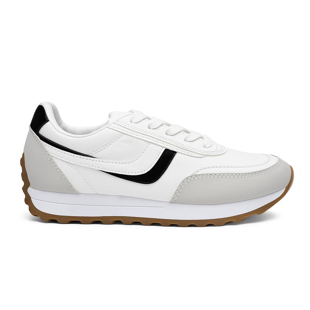 Black line women sneakers - White