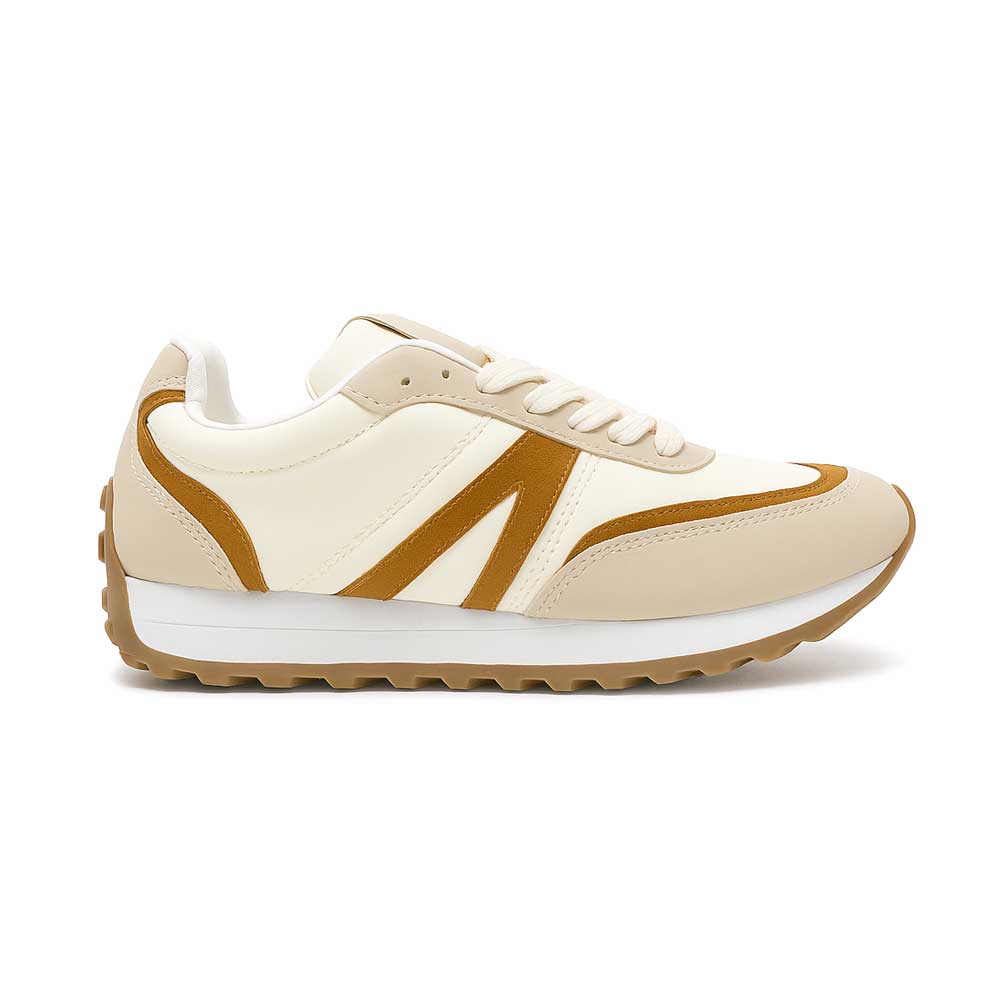 Women's Retro Sneakers - Beige