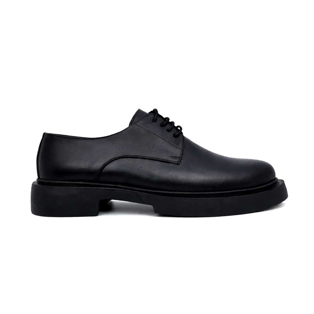 Men's leather platform shoes - Black