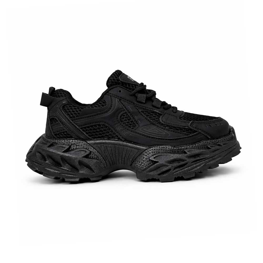 Women's Fashion Chunky Sole Sneakers - Black