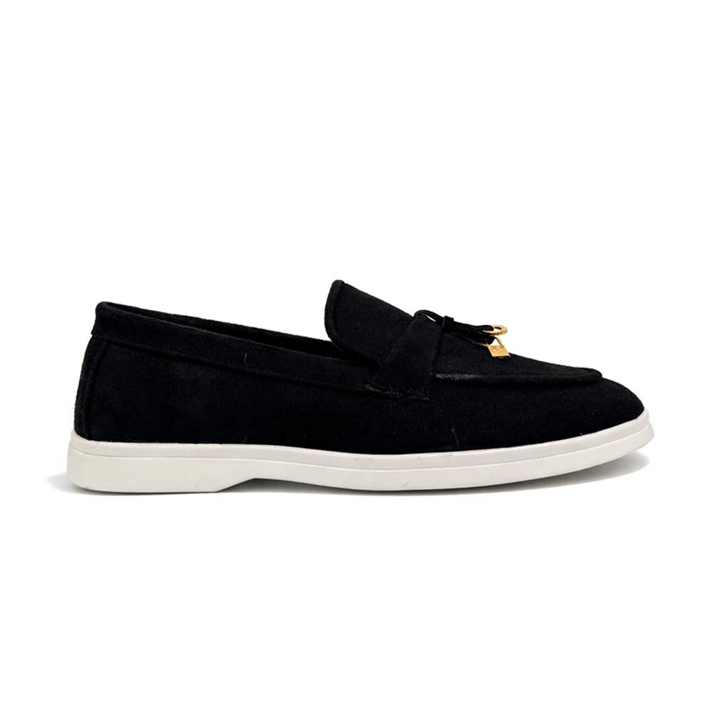 Women's Suede Loafer - Black
