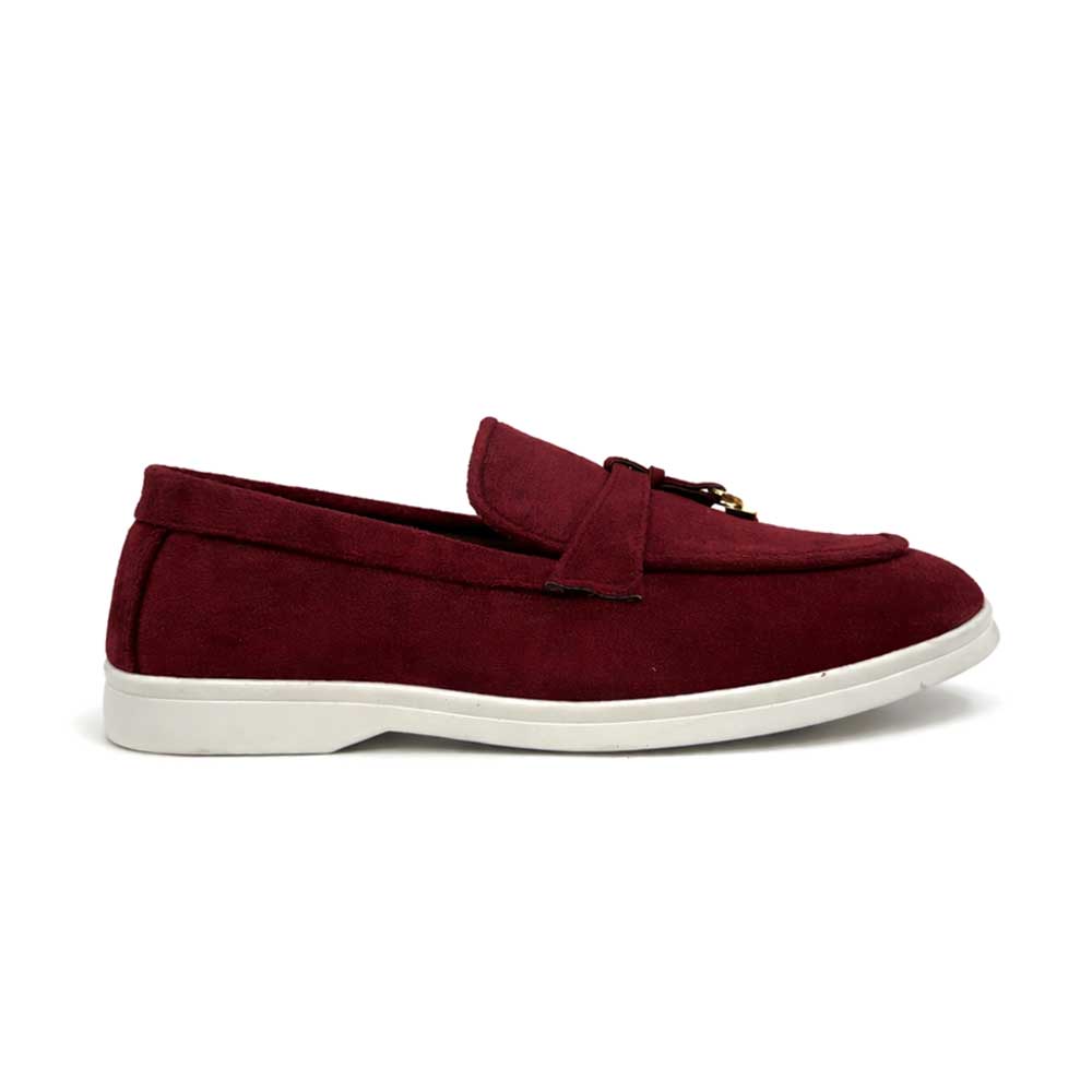 Women's Suede Loafer - Maroon
