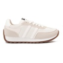 Women's casual lace-up trainers - Beige