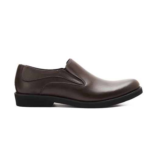 Leather slip on shoes with eva sole - Brown