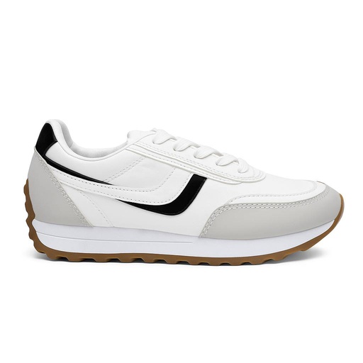 Black line women sneakers - White