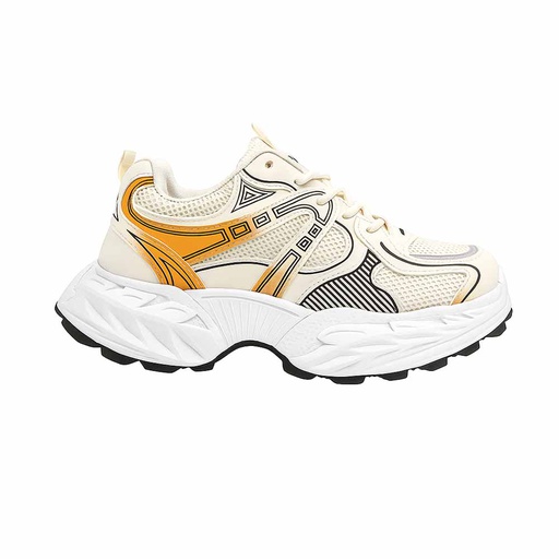 Trendy women sneakers - White*Orange