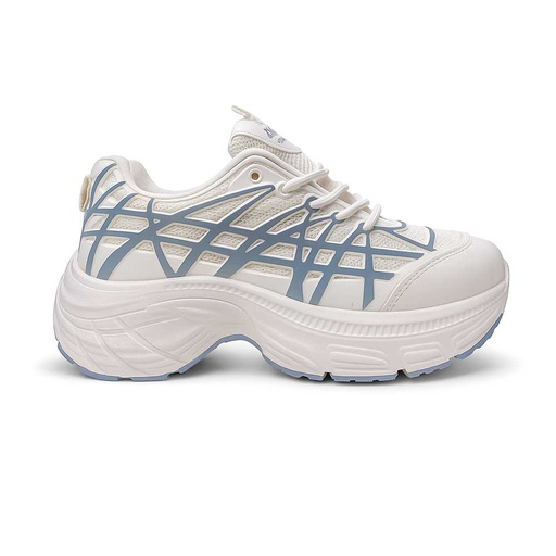Women's Sneakers with blue lines - White