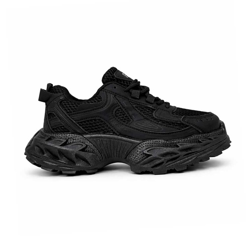 Women's Fashion Chunky Sole Sneakers - Black